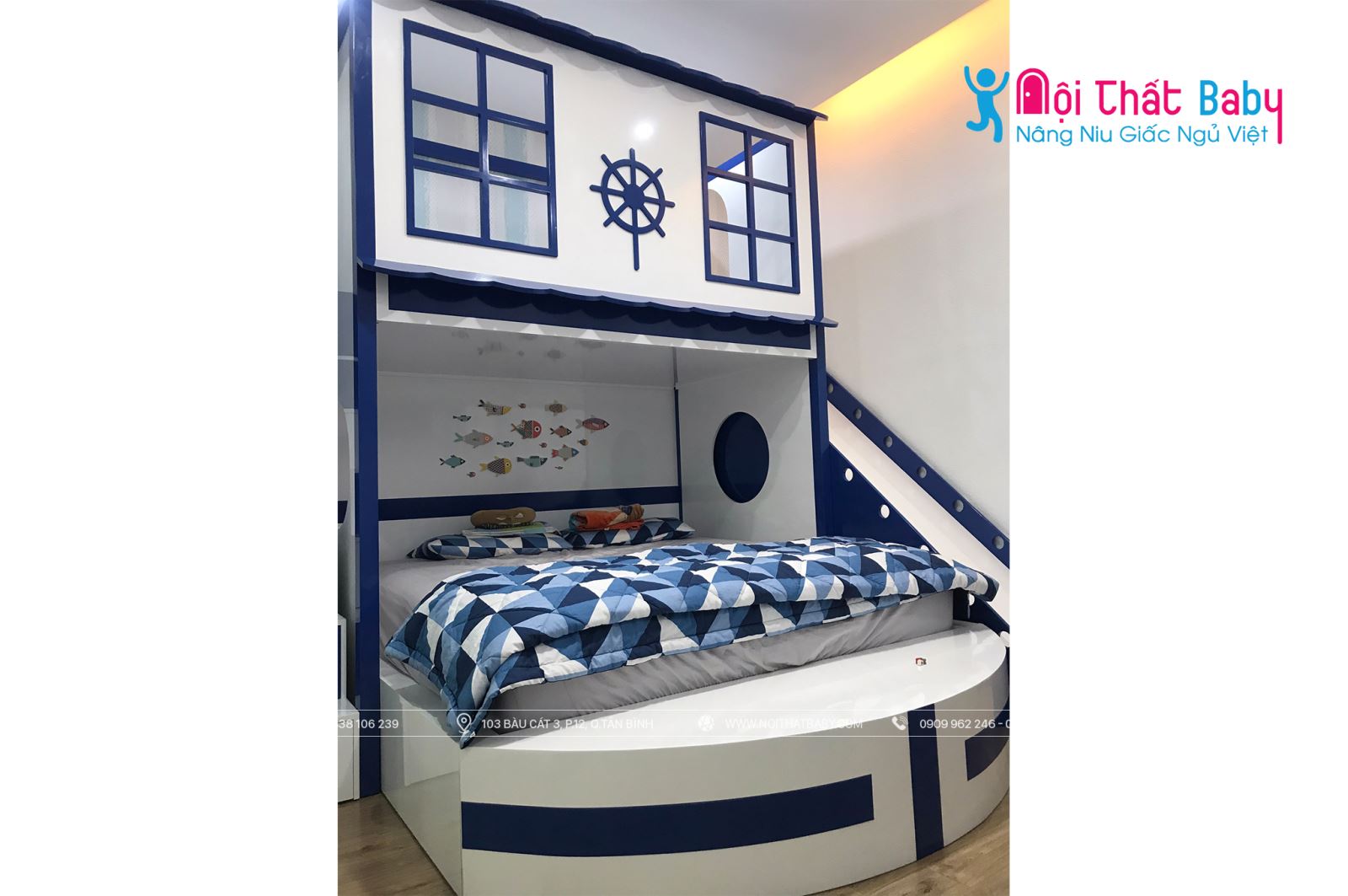 Công trình thực tế phòng ngủ bé trai với mẫu giường tầng siêu xinh nhà anh Hiển - Biên Hòa